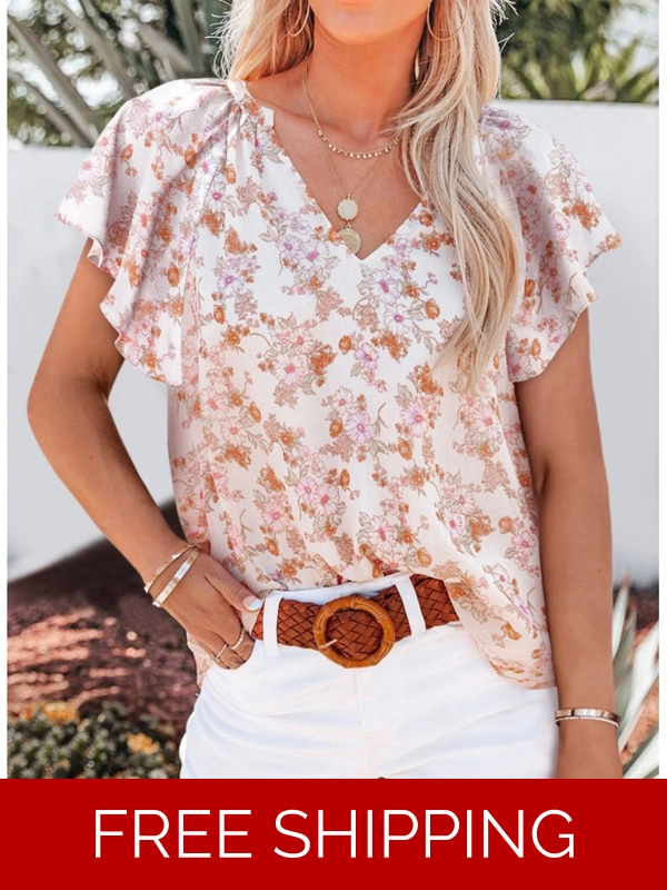 Women Fashion Petal Short Sleeve T-shirt